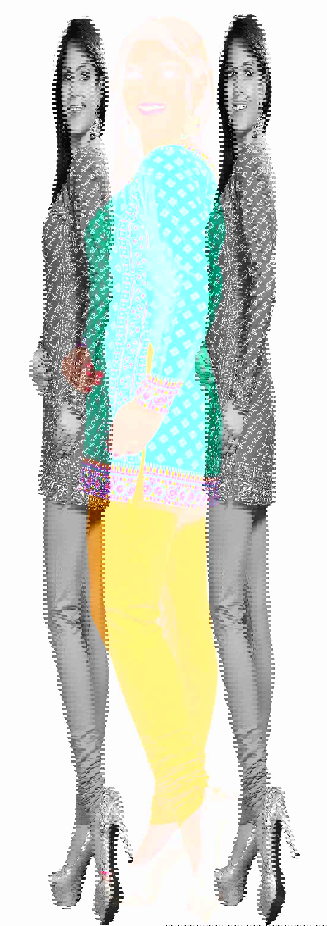 Women's Printed Kurti Top - Green