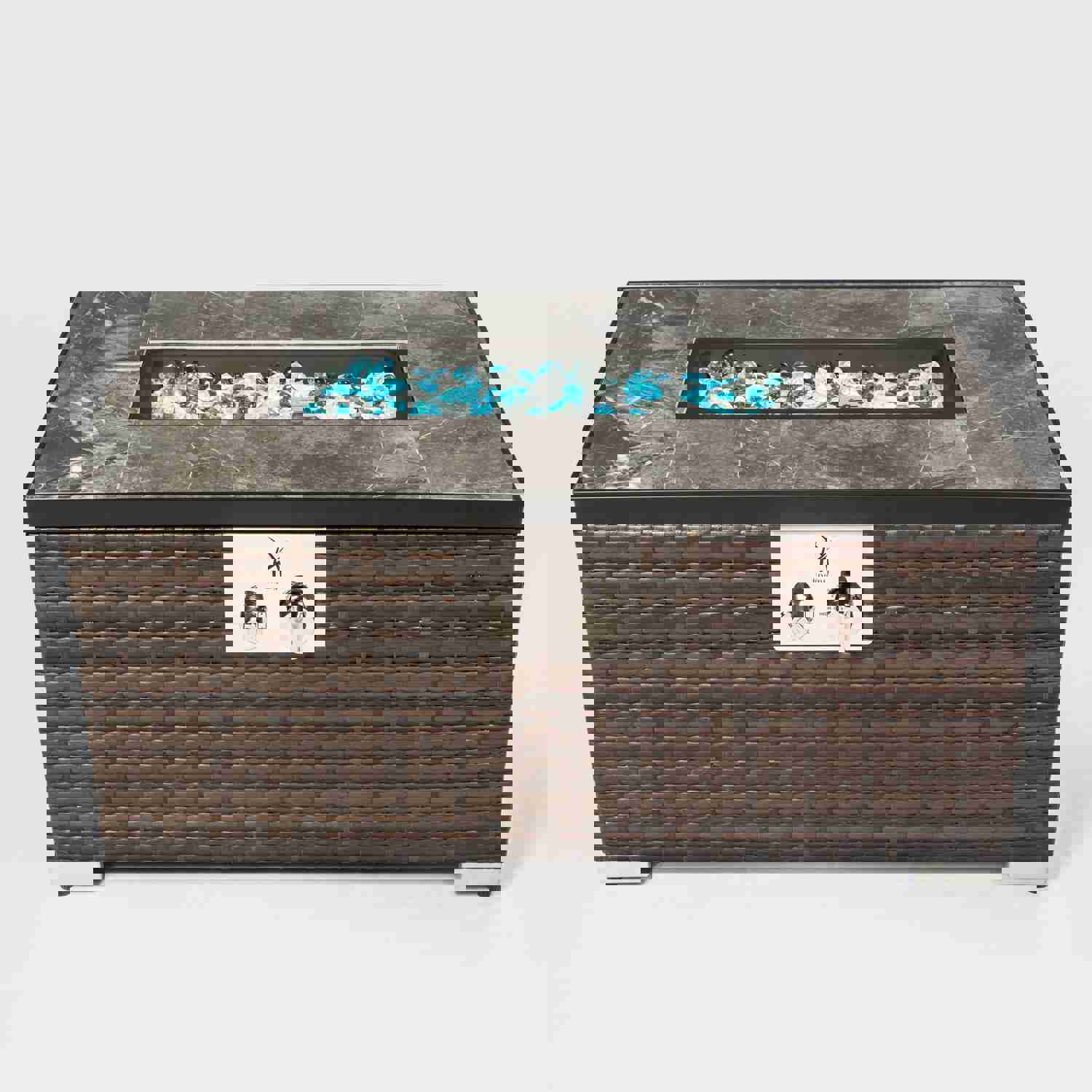Elegant Outdoor Propane Fire Pit Table with Wicker Cover