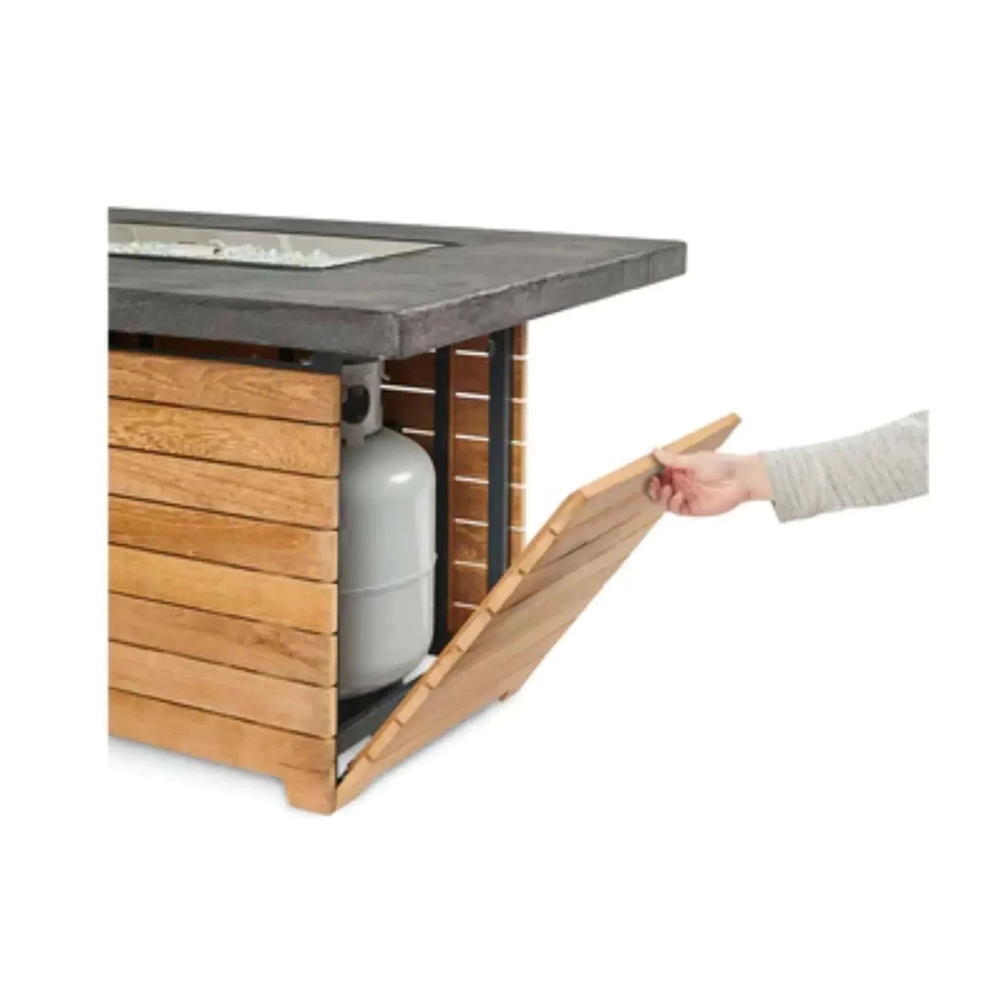 Darien Rectangular Gas Fire Pit Table with Supercast™ Concrete Base