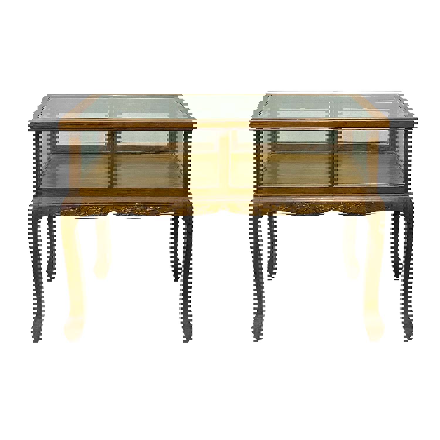 Elegant Oriental Craw Legs Glass Top Console Table