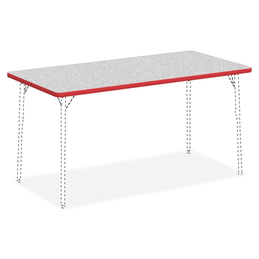 Lorell Classroom Rectangular Activity Tabletop - Grey Nebula HPL, 60"W x 30"D