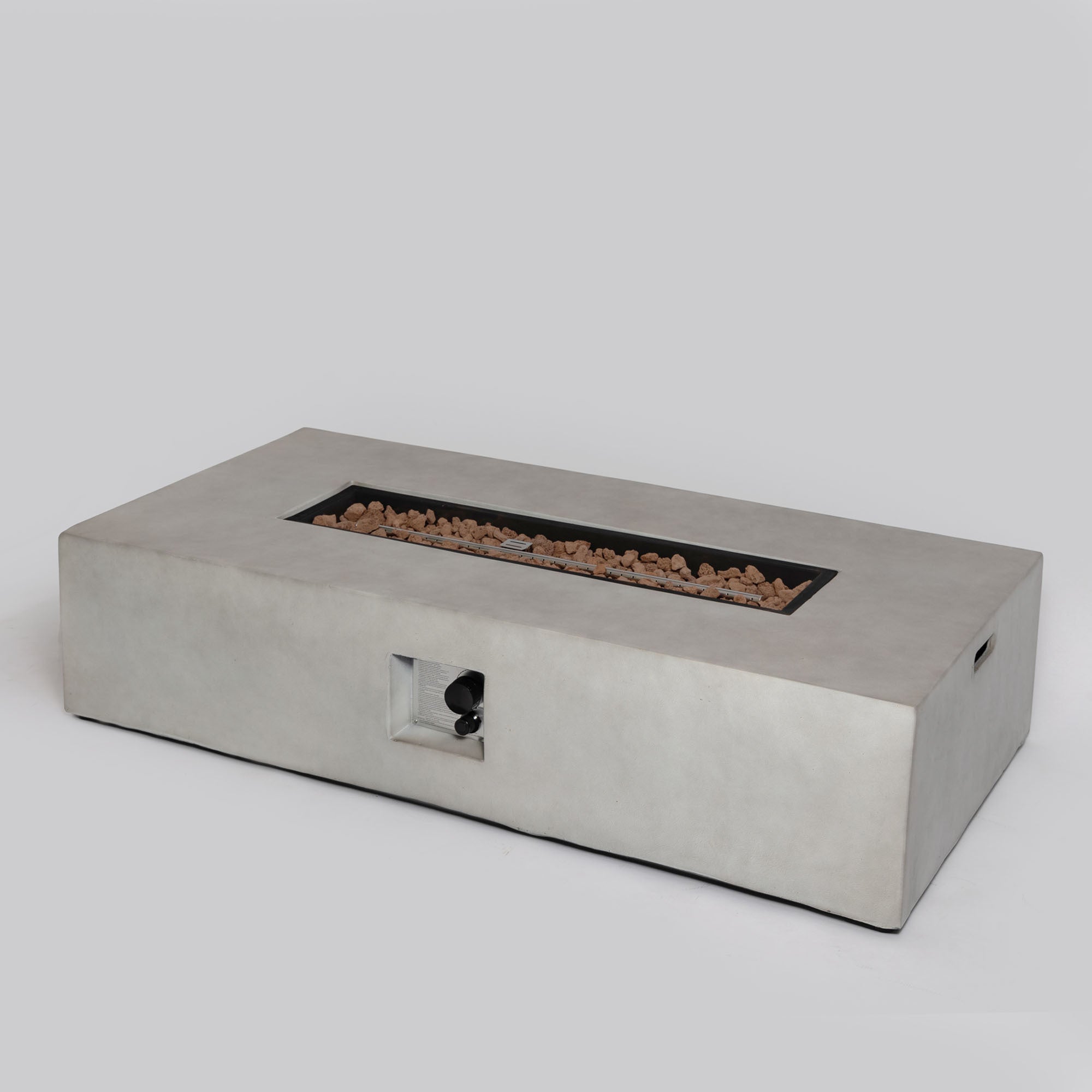 56 Inch Concrete Rectangle Propane Gas Fire Pit