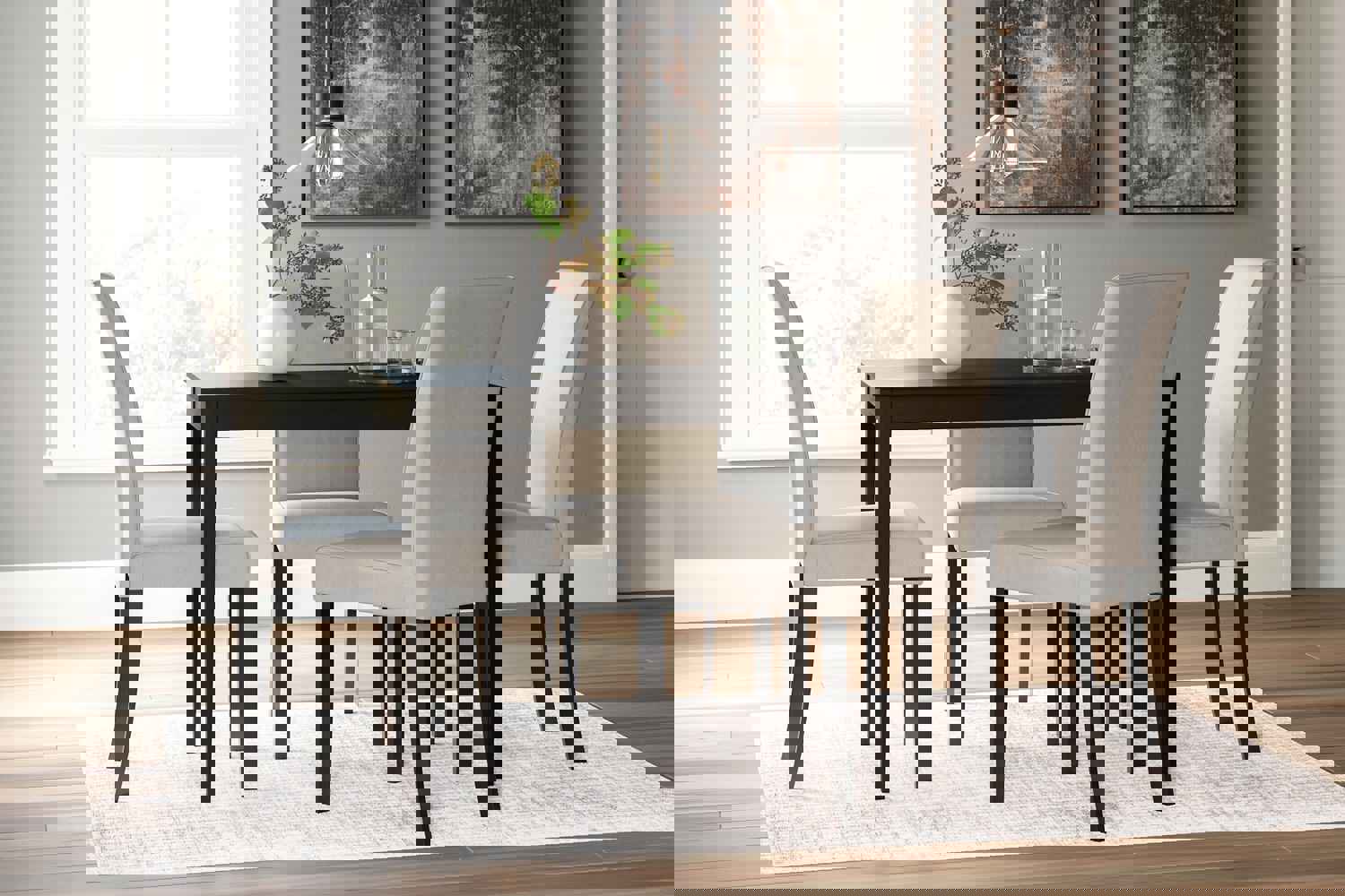 Contemporary Kimonte Rectangular Dining Table by Ashley Express