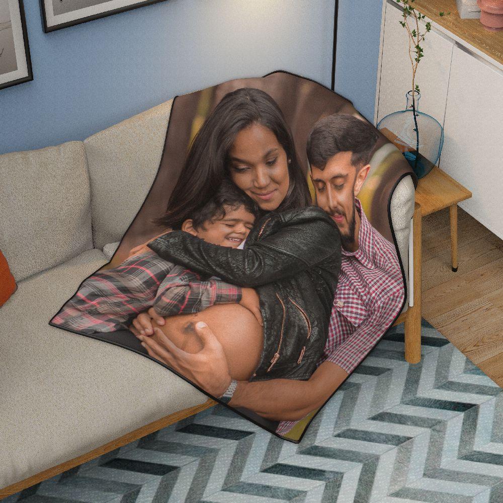 Customizable Family Photo Fleece Blanket