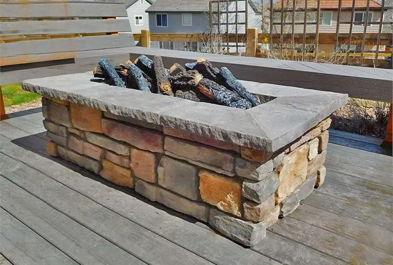 Customizable Outdoor Stone Gas Fire Pit