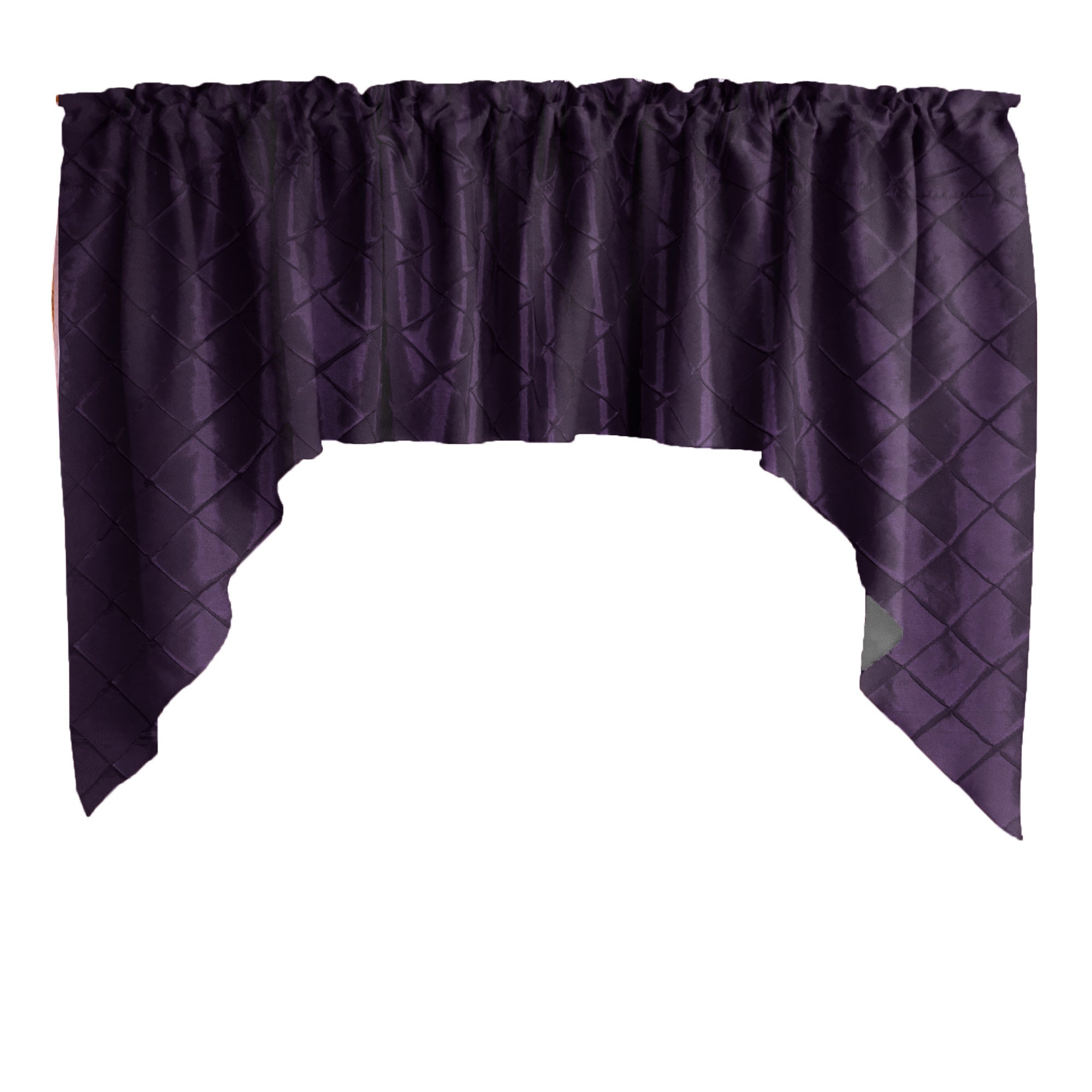 Elegant Cross-Stitch Pintuck Taffeta Swag Valance