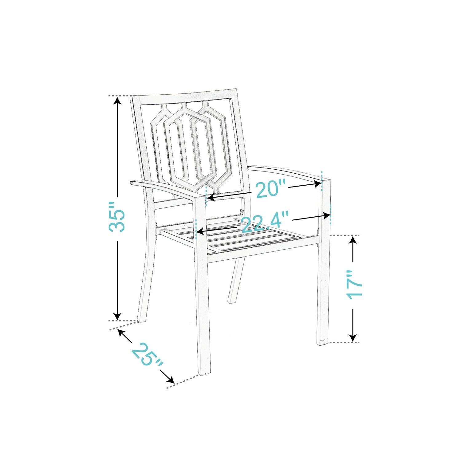 PHI VILLA 7-Piece Rust-Resistant Outdoor Patio Dining Set with Metal Steel Chairs and Wood-Look Table