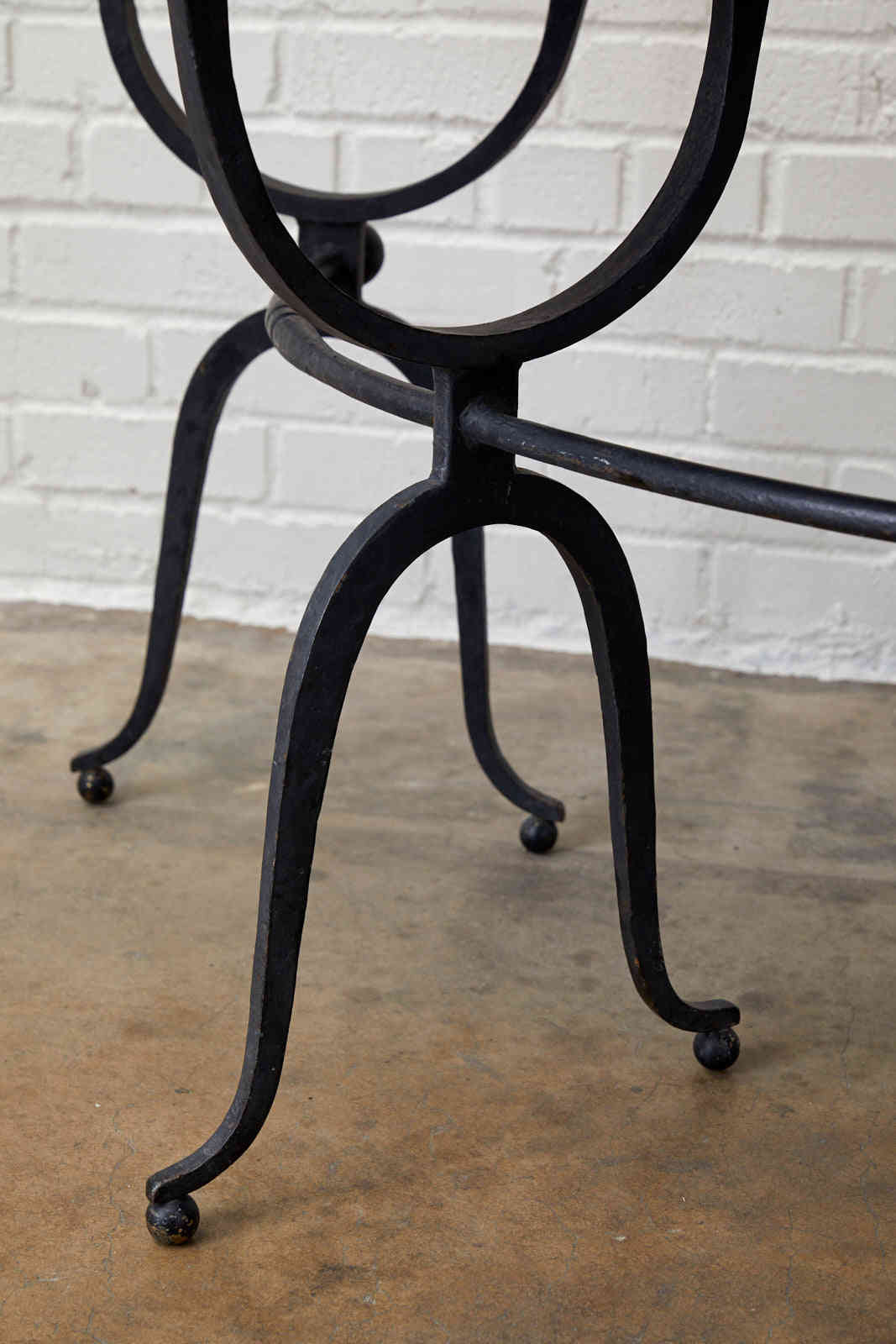 Elegant Italian Demilune Console Table with Steel Top