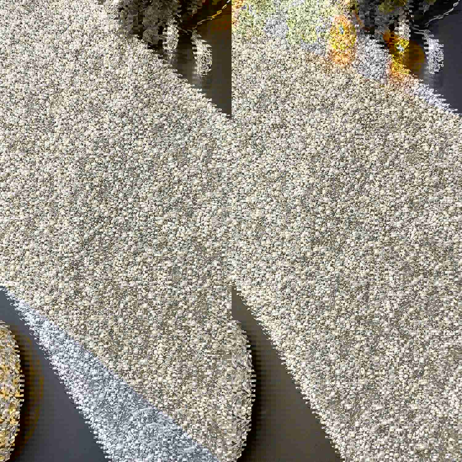Glamorous Silver Beaded Table Runner for Elegant Dining