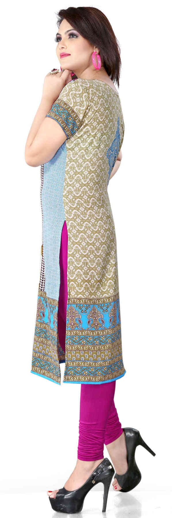 Elegant Silky Crape Long Kurti for Women in Magenta