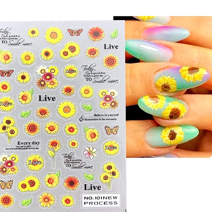 Elegant Floral Nail Art Stickers Set for Spring/Summer 2023