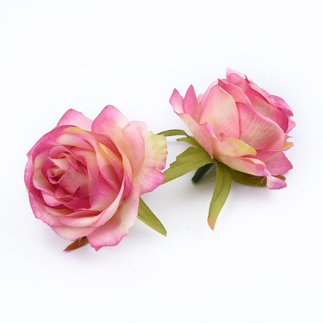 10pcs Silk Rose Heads for Weddings, Home Decor, and DIY Projects