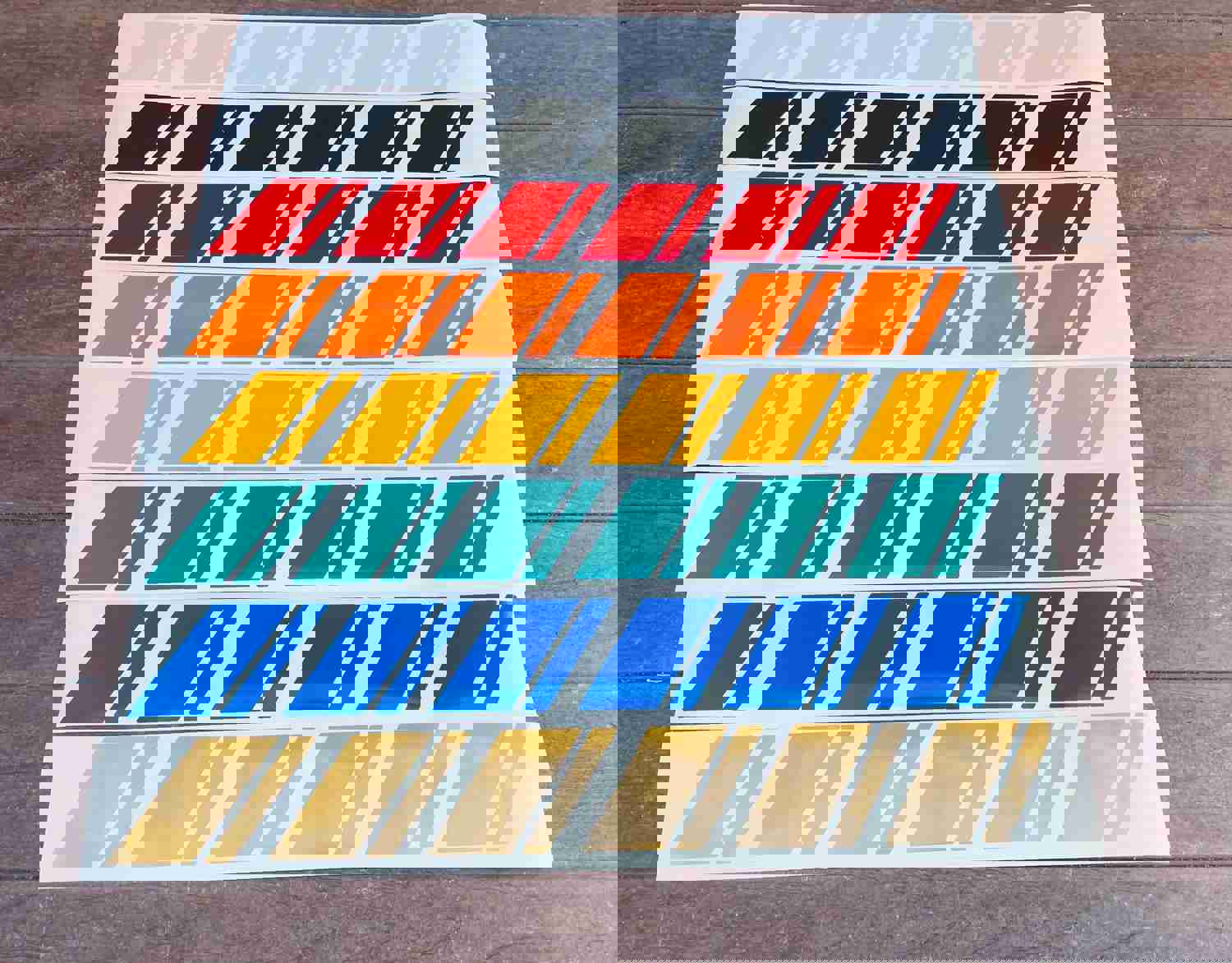 Reflective Wheel Hash Mark Decals - Customizable Colors for Ford Mustang