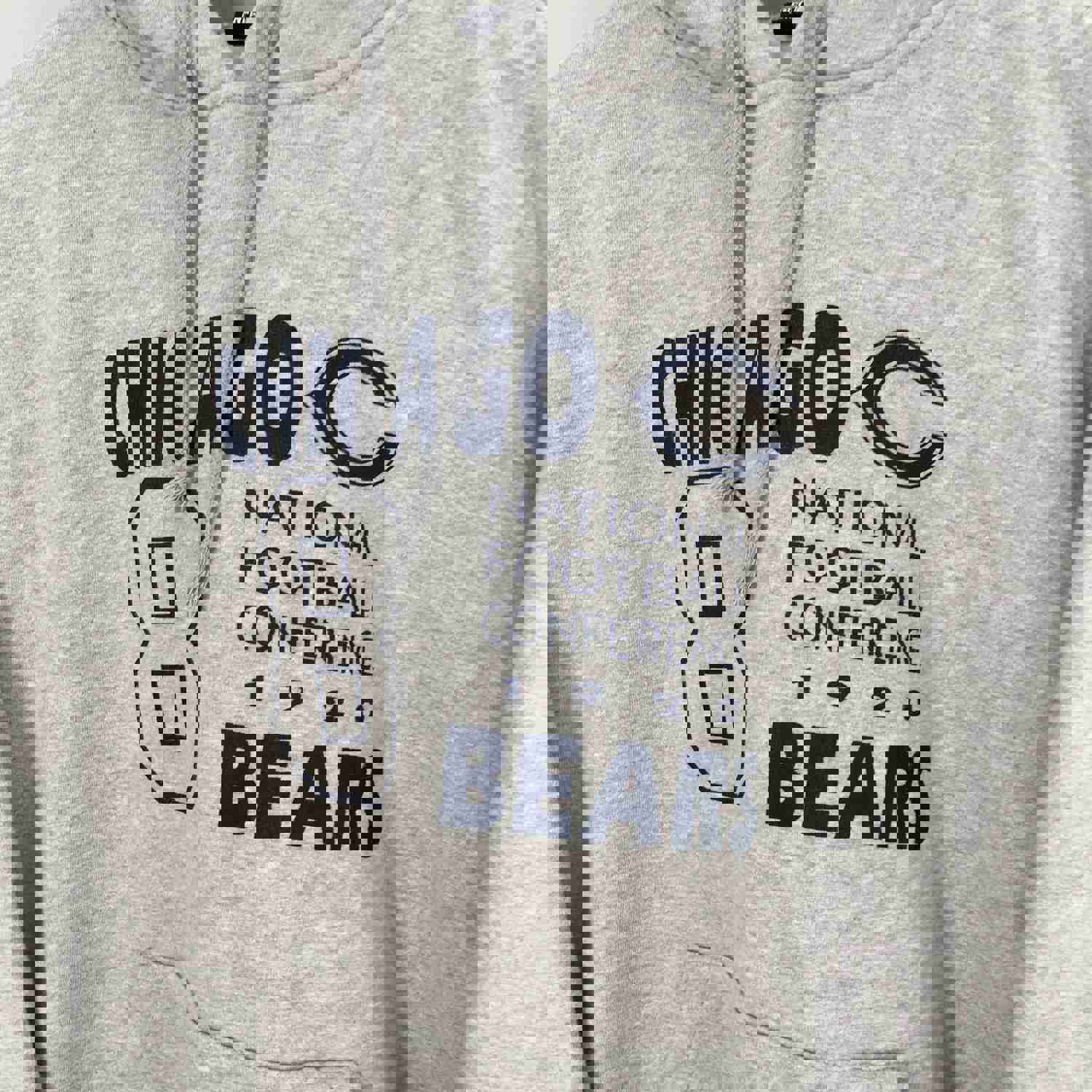 Vintage 90s Chicago Bears NFL Hoodie Sweatshirt - Medium Gray