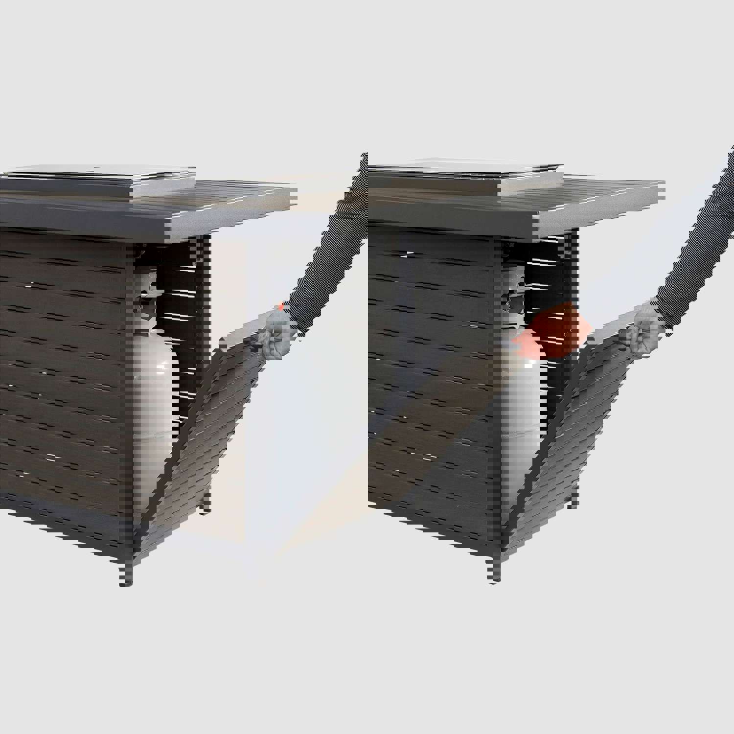Modern Outdoor Gas Fire Pit Table with Crystal Fire Burner