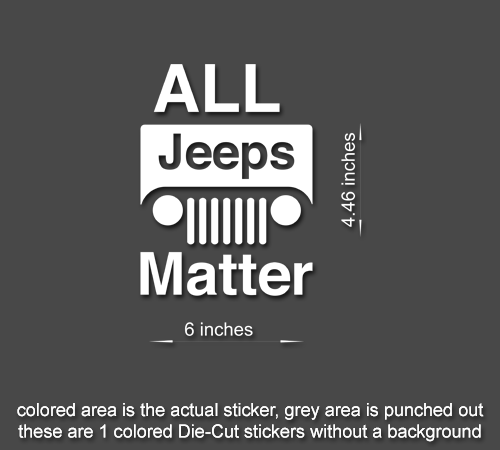 All Jeeps Matter Decal Sticker for Jeep Enthusiasts