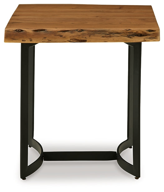 Modern Acacia Wood Rectangular End Table