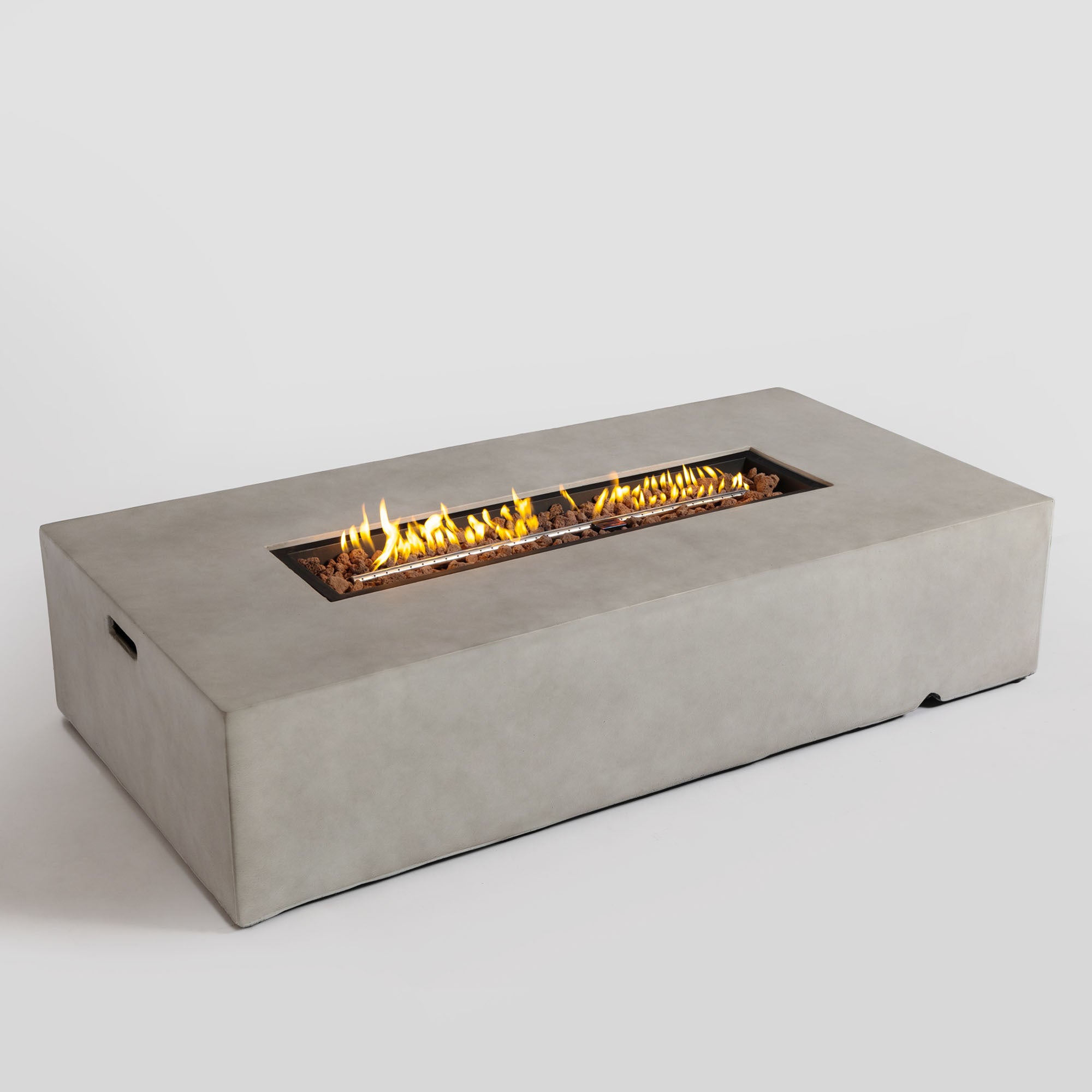 56 Inch Concrete Rectangle Propane Gas Fire Pit