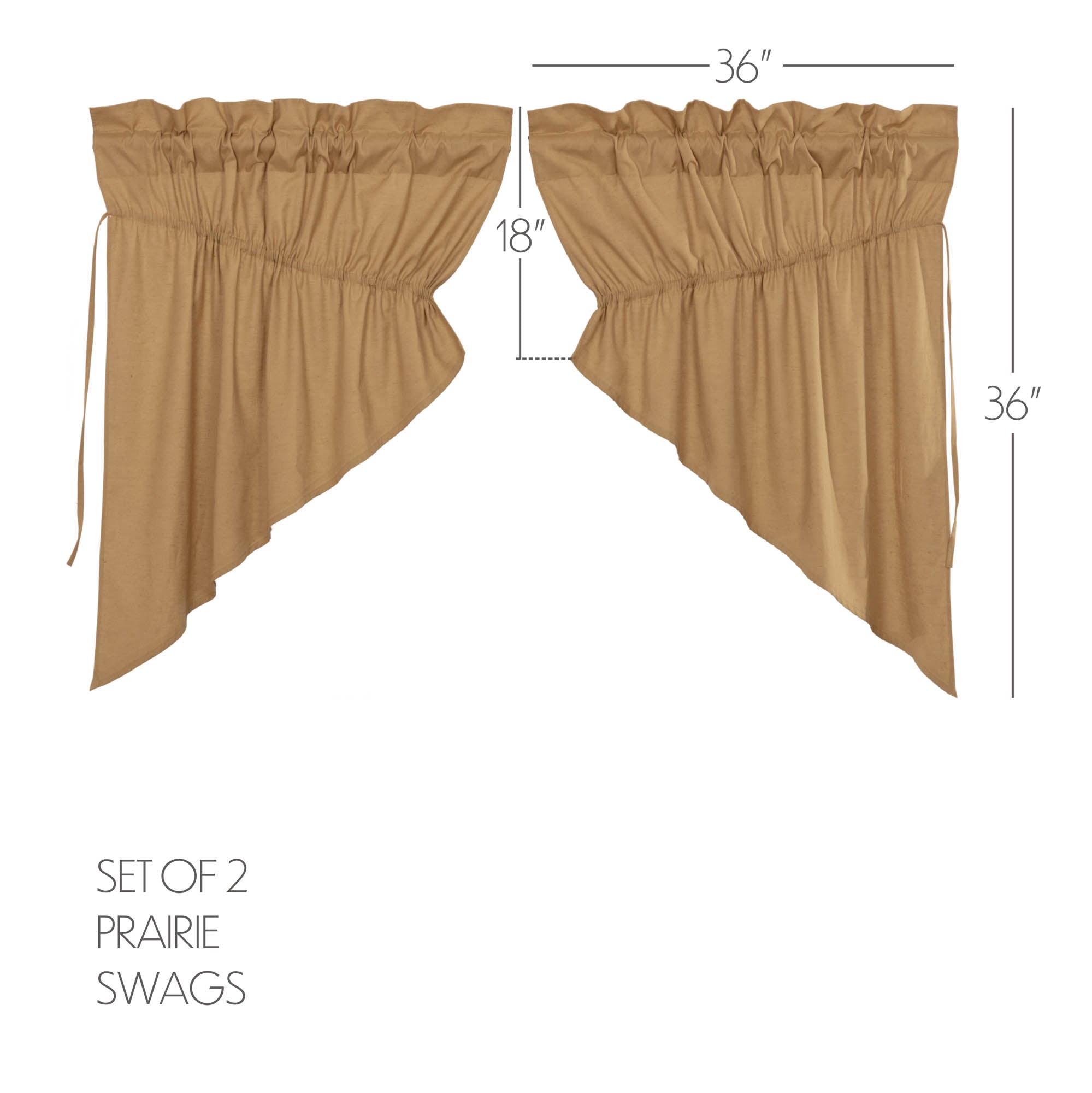 Elegant Country Style Flax Antique White Swag Curtains