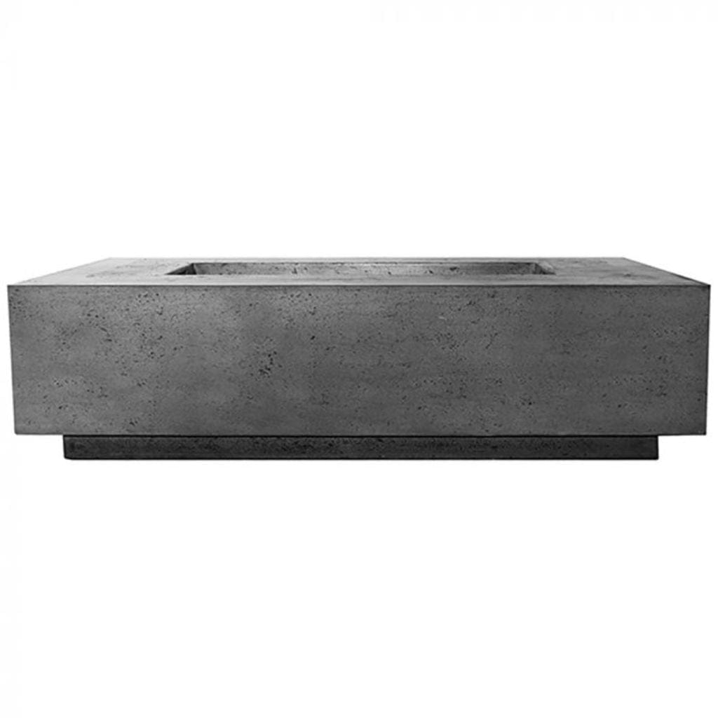 Prism Hardscapes 60" Pewter Tavola 8 Rectangular Concrete Natural Gas Fire Pit Table