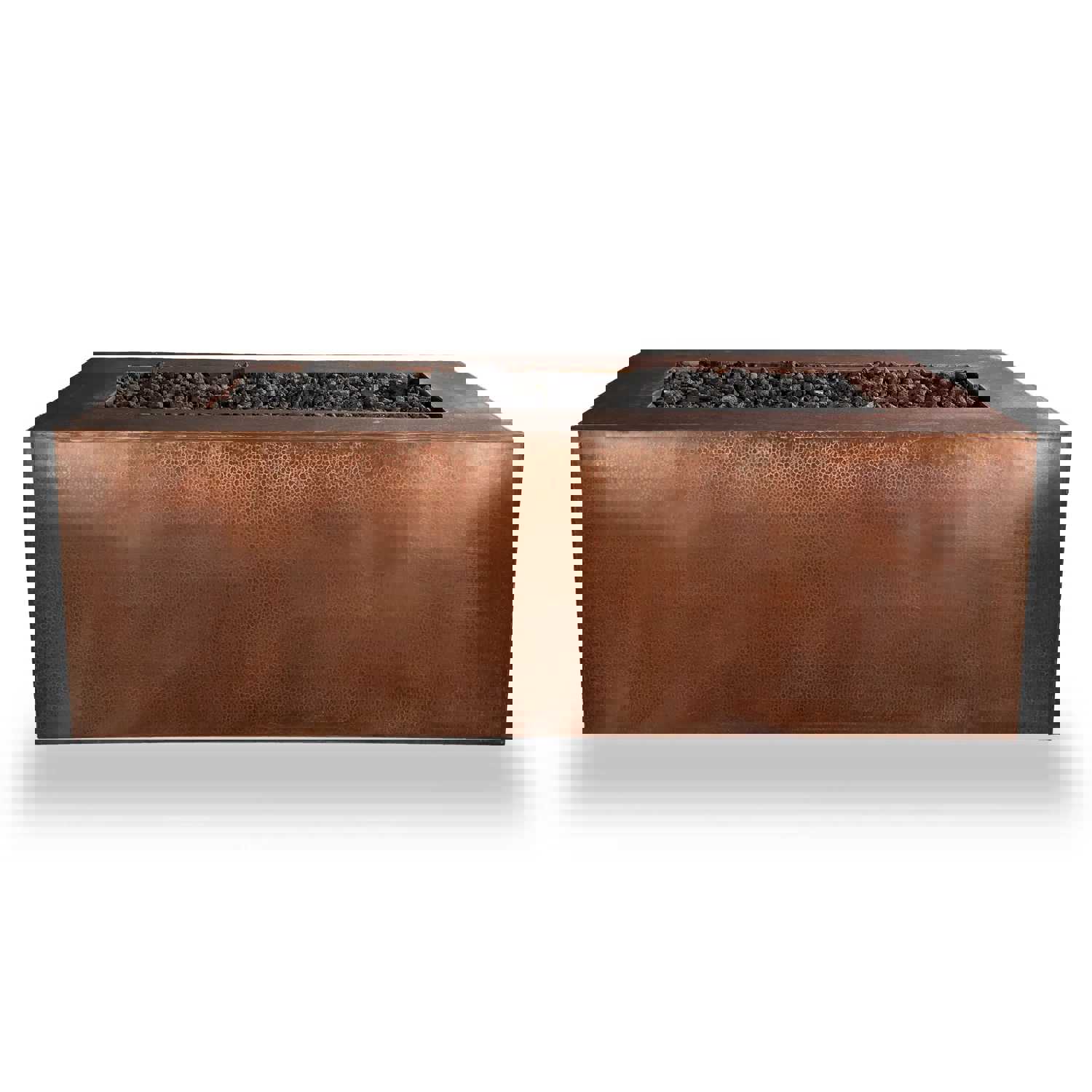 72 x 38" Moreno Copper Rectangle Gas Fire Pit with Hidden Propane Tank