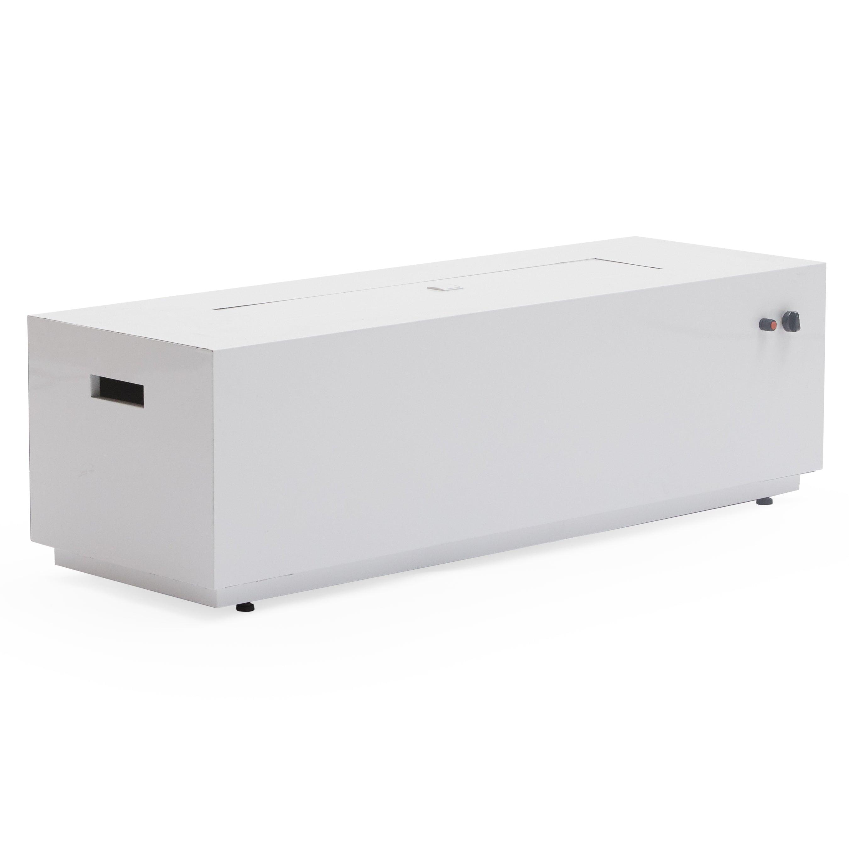 MoDRN Glam White 60 Rectangle Gas Fire Pit - Modern Outdoor Heating