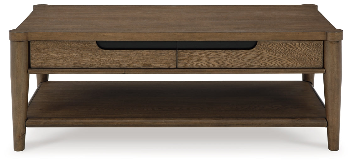Stylish Roanhowe Rectangular Coffee Table with Storage