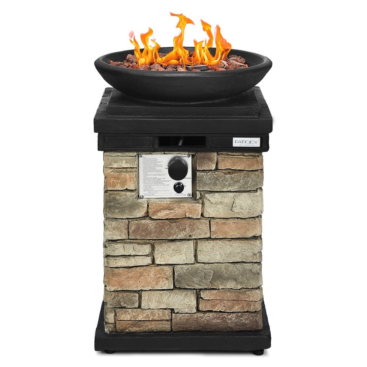 Stainless Steel Outdoor Propane Fire Pit, 40,000 BTU