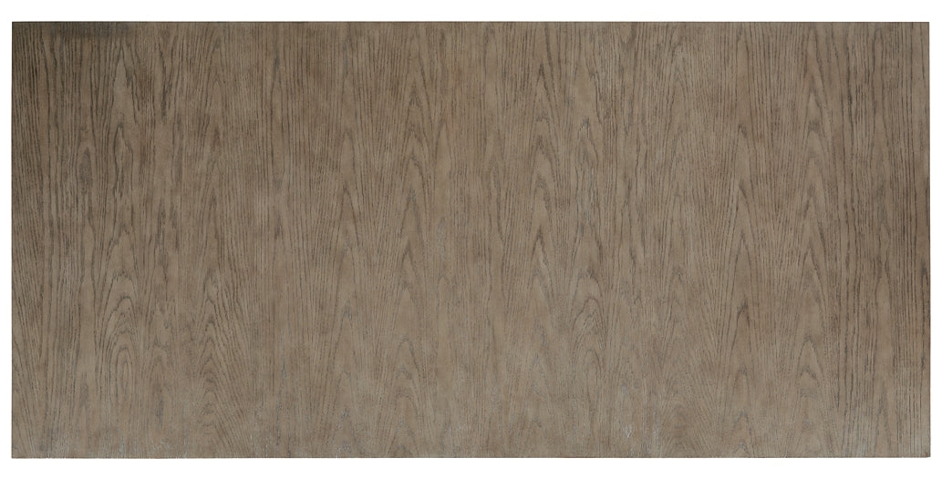 Elegant Waxy Gray Rectangular Dining Table