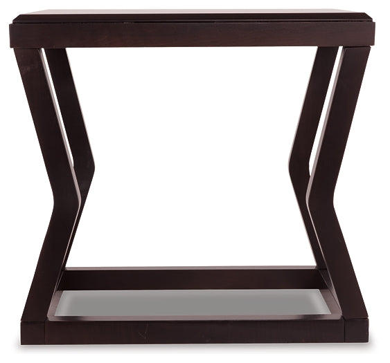 Stylish Espresso Rectangular End Table