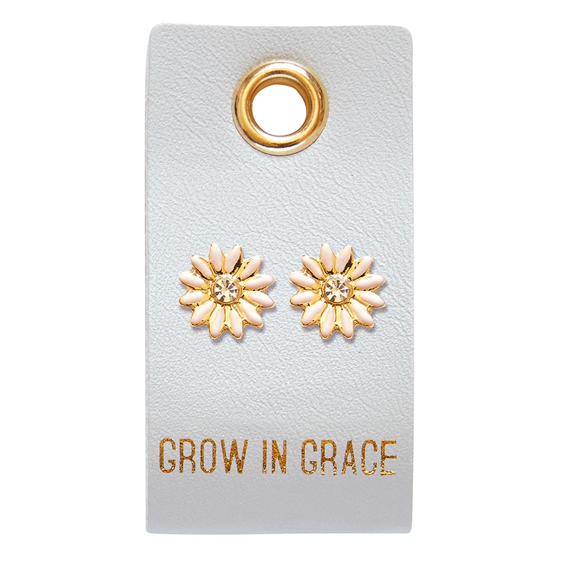 Faith-Inspired Leather Tag Stud Earrings