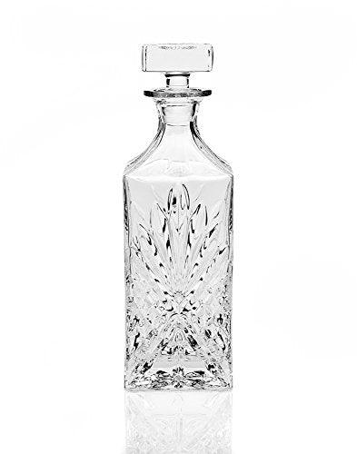 Elegant Crystal Decanter with Vintage Square Design for Whiskey, Wine, Bourbon, Tequila, Scotch