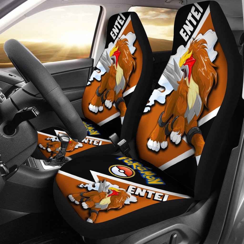 Entei Car Seat Covers, Custom Anime Pokemon Car Accessories