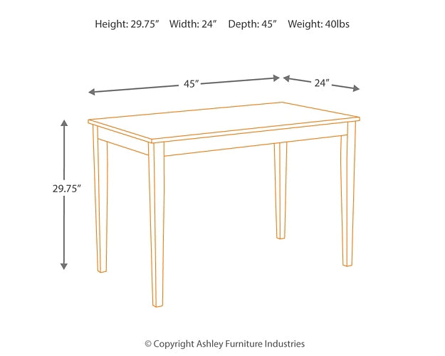 Contemporary Kimonte Rectangular Dining Table by Ashley Express