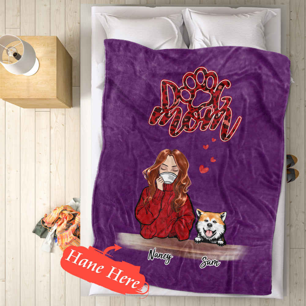 Customizable Halloween Themed Fleece Blanket for Moms