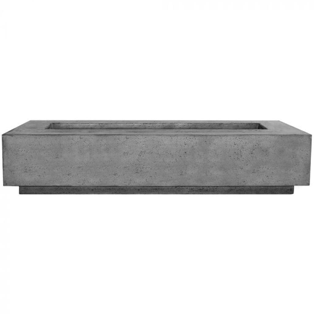 Prism Hardscapes 90" Pewter Tavola 6 Rectangular Concrete Natural Gas Fire Pit Table