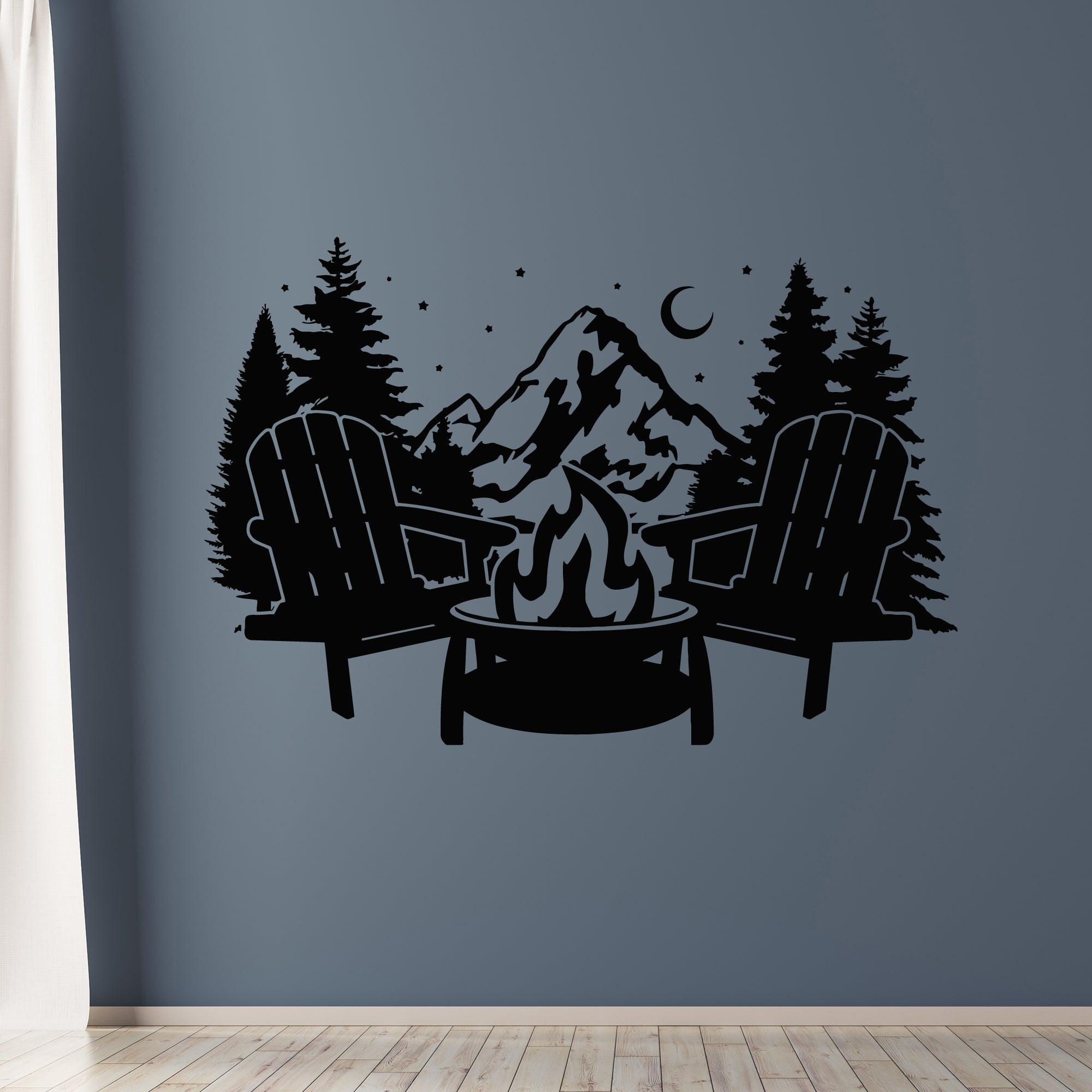 Eco-Friendly Vinyl Camping Themed Wall Decal