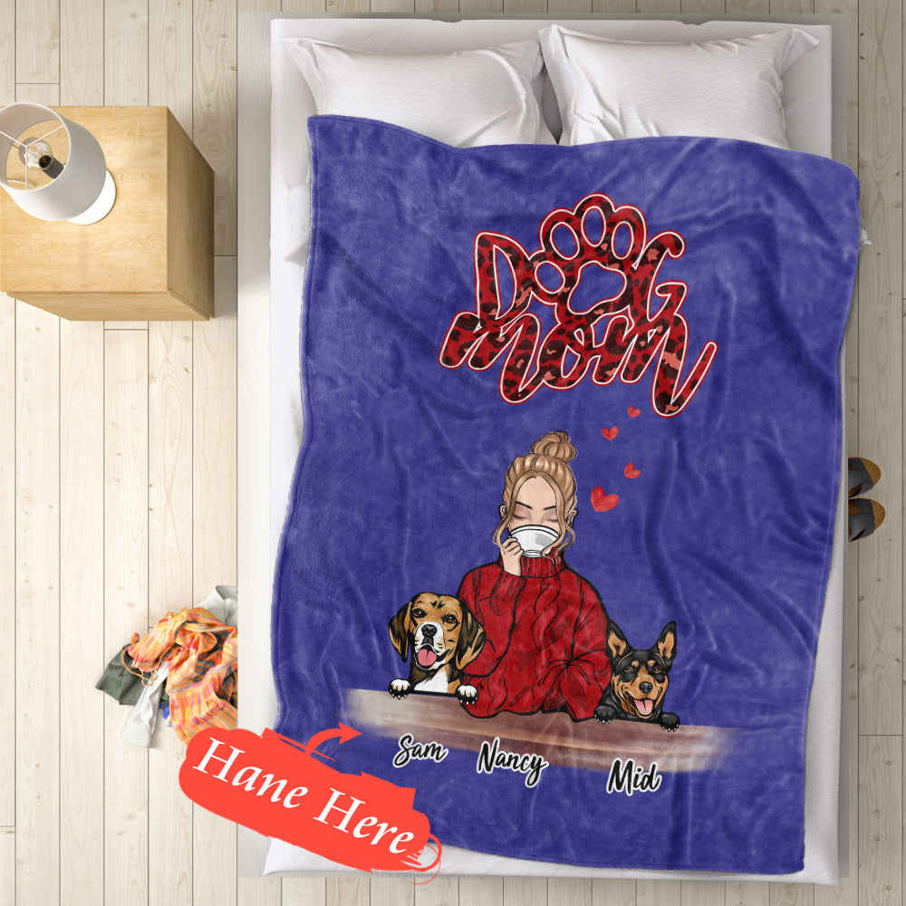 Personalized Halloween Fleece Blanket with Pets Design