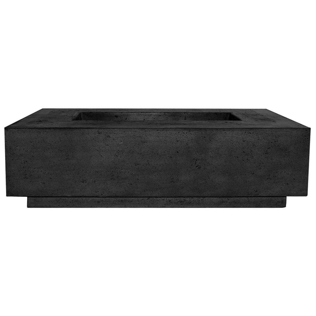 Prism Hardscapes 56" Ebony Tavola 1 Rectangular Concrete Gas Fire Pit Table