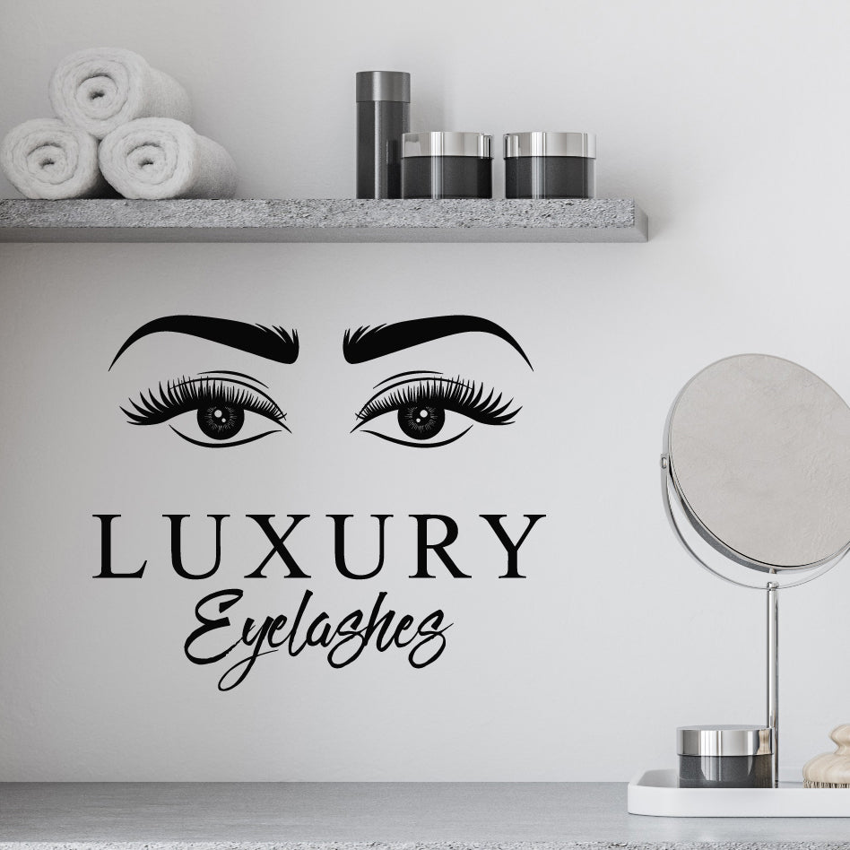 Premium Vinyl Eyelash Wall Decal for Beauty Salons