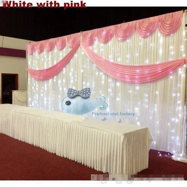 Elegant Gold Satin Wedding Backdrop Curtains 10ftX20ft