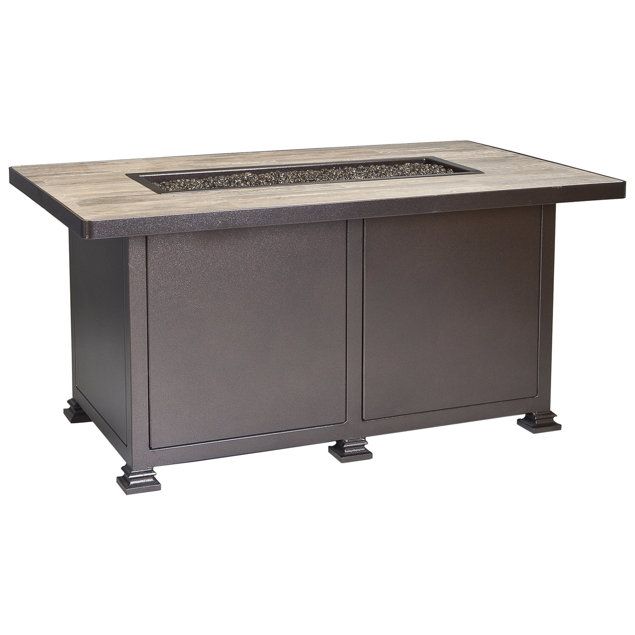 Santorini Rectangle Chat Height Fire Pit with Manual Ignition