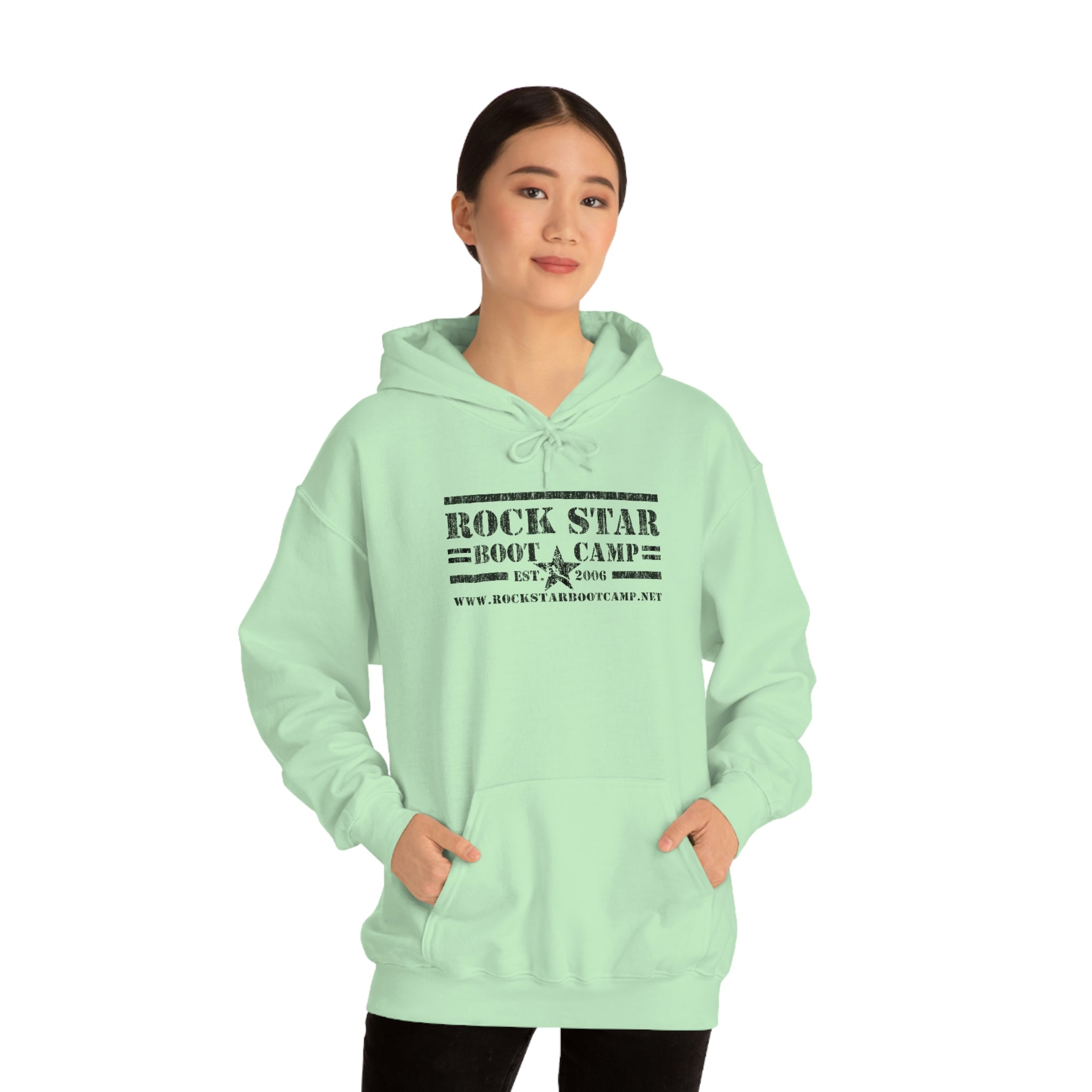 RSBC Unisex Heavy Blend Hooded Sweatshirt - Plush Comfort, Mint Green with Black Logo