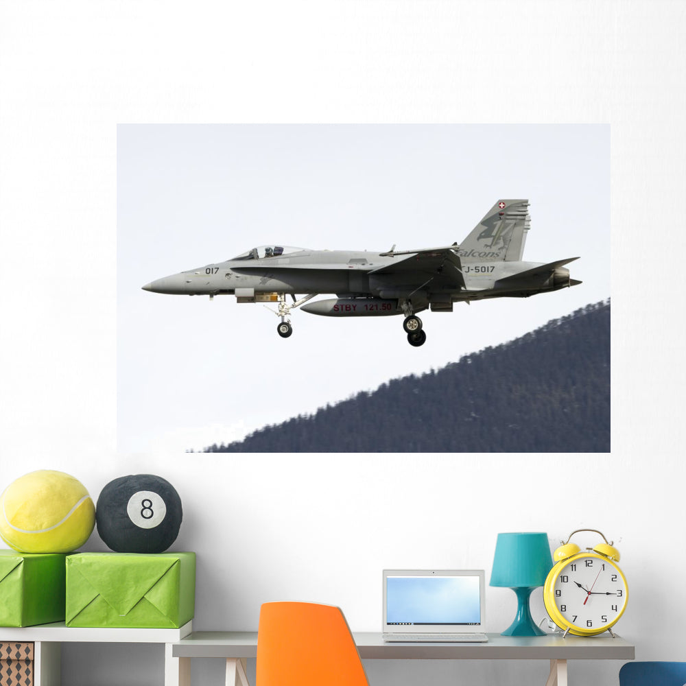 F-18 Hornet Swiss In-Flight Vinyl Wall Decal