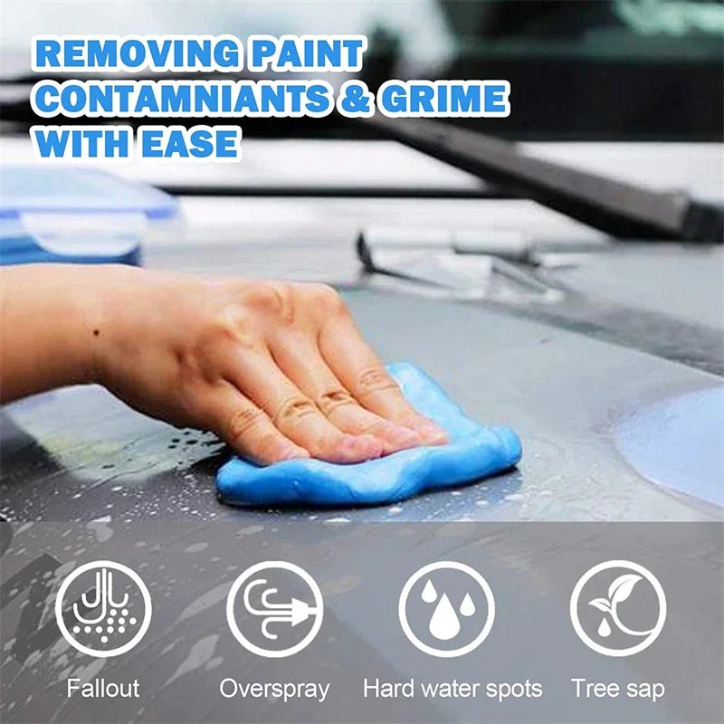 Enhanced Clay Bar Car Cleaning Kit - Magic Blue Detailing Mud for Deep Clean