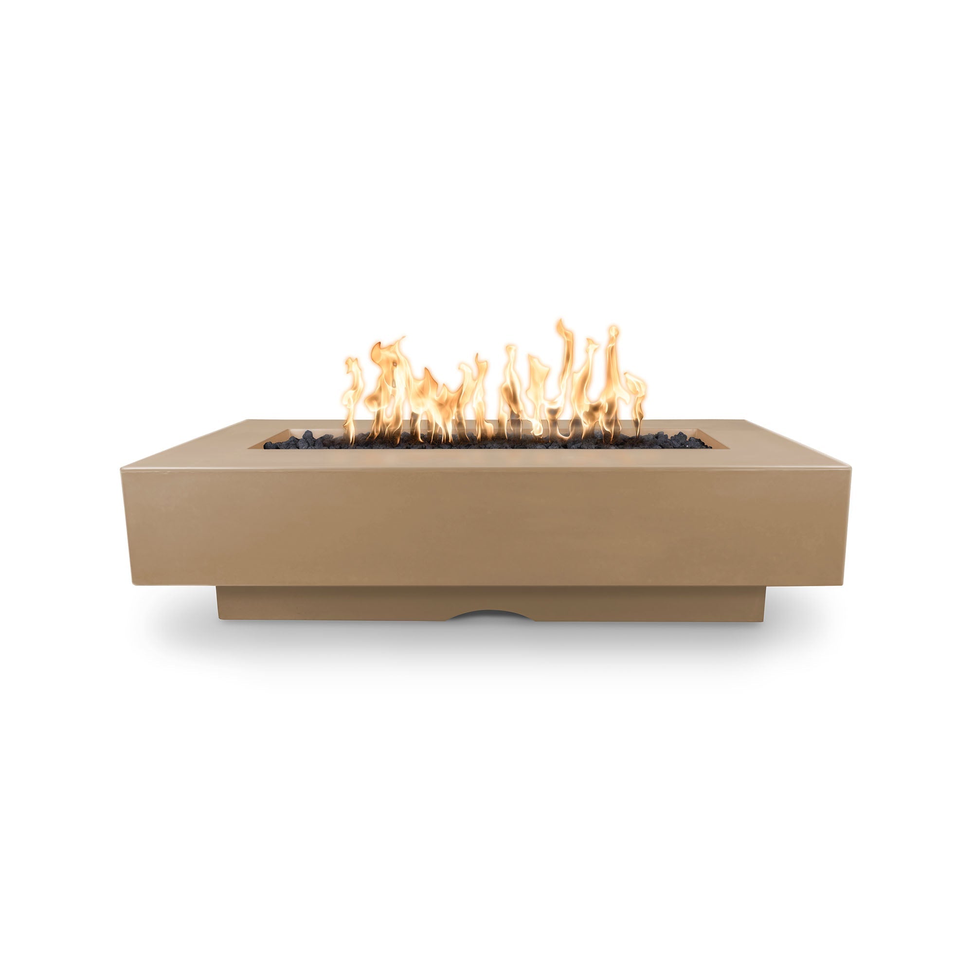 72" Del Mar GFRC Concrete Rectangle Fire Pit Table - Luxurious Outdoor Heating