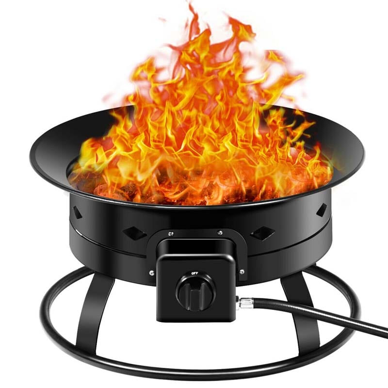 Portable Outdoor Propane Fire Pit with Lava Rocks