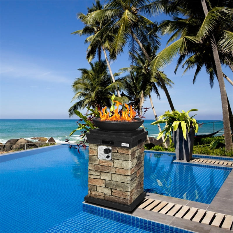 40,000 BTU Outdoor Propane Fire Pit with Weather-Resistant Cover