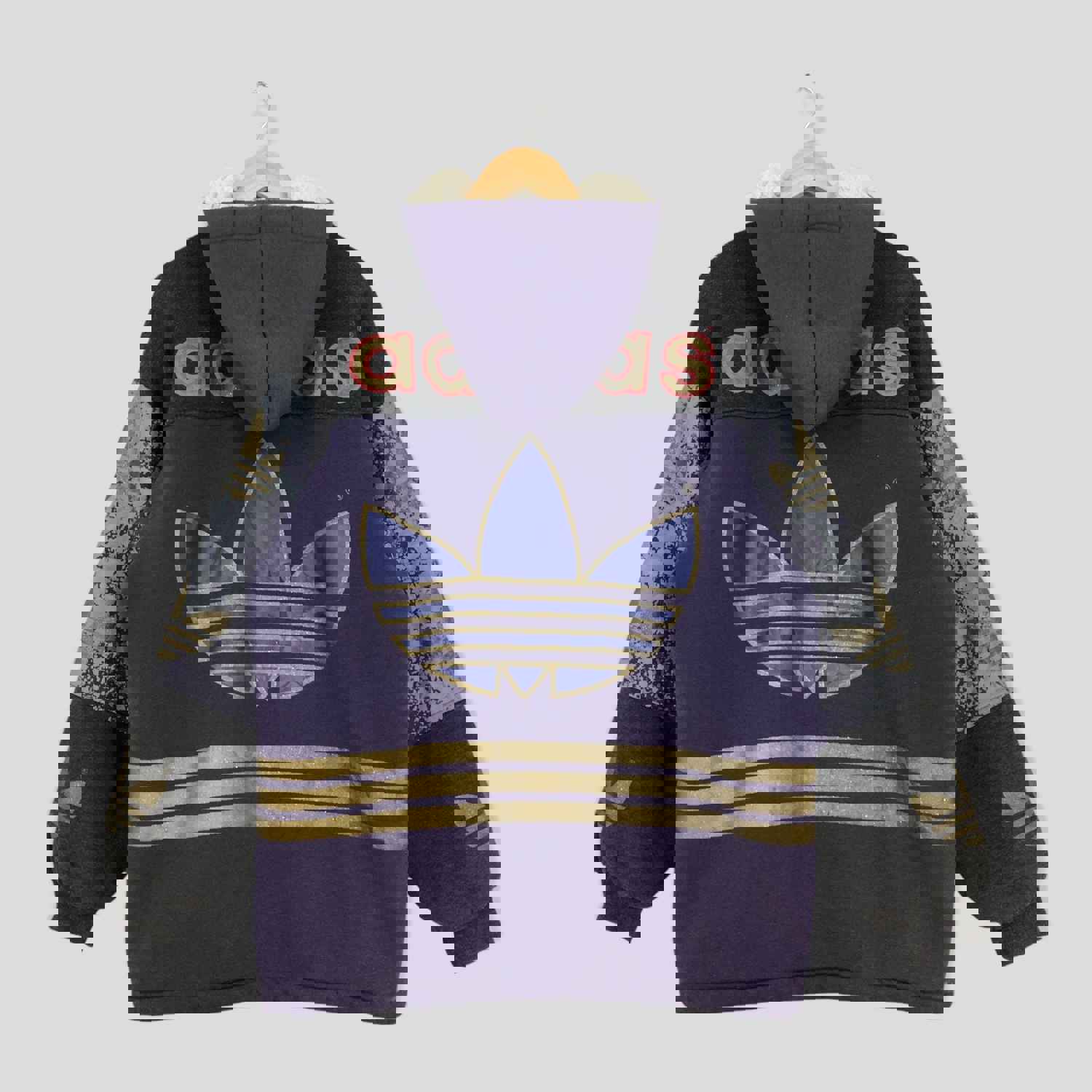 Vintage Adidas Trefoil Sherpa Hoodie - Large Size