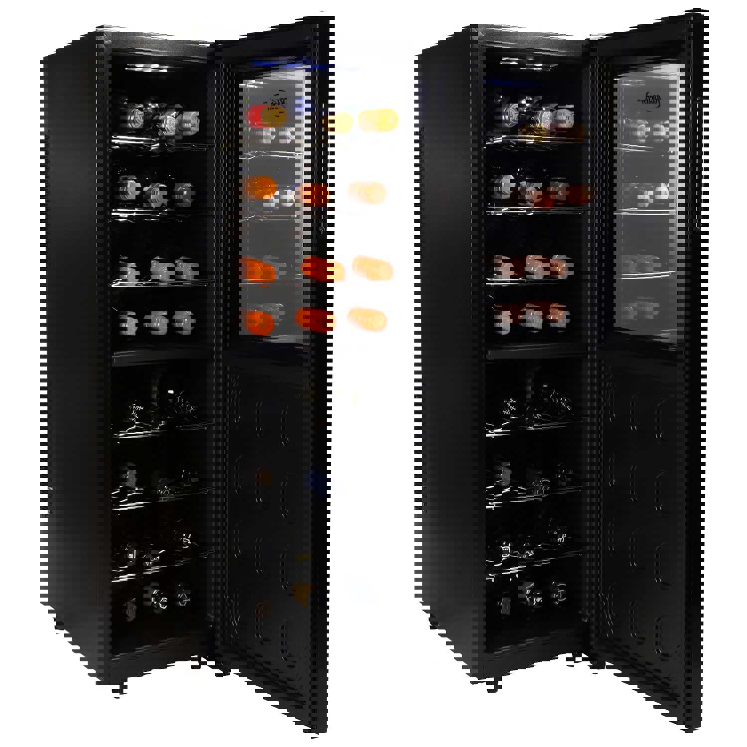 Koolatron 24-Bottle Dual Zone Wine Cooler, Black Thermoelectric Wine Fridge